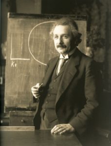 A photo of Albert Einstein during a lecture in Vienna in 1921 (image courtesy Wikimedia Commons)