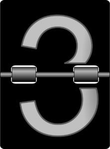 A digital image of the number three in the style of a flip clock (image courtesy Pixabay)