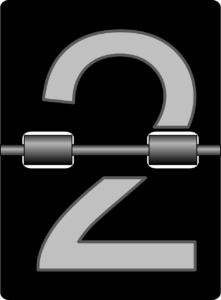 A digital image of the number two in the style of a flip clock (image courtesy Pixabay)