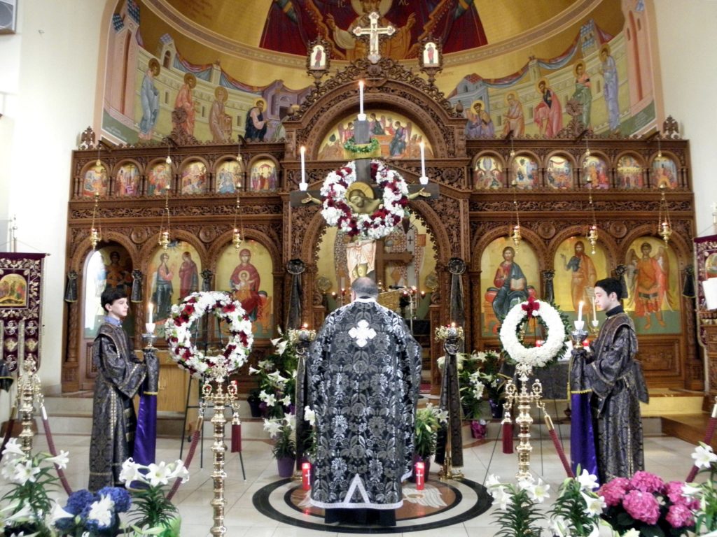 Vigil during the Service of the Royal Hours on Great and Holy Friday, the "Pascha of the Cross", during which all of the Hours — 1st, 3rd, 6th, and 9th, as well as the Typical Psalms — are sung as one service